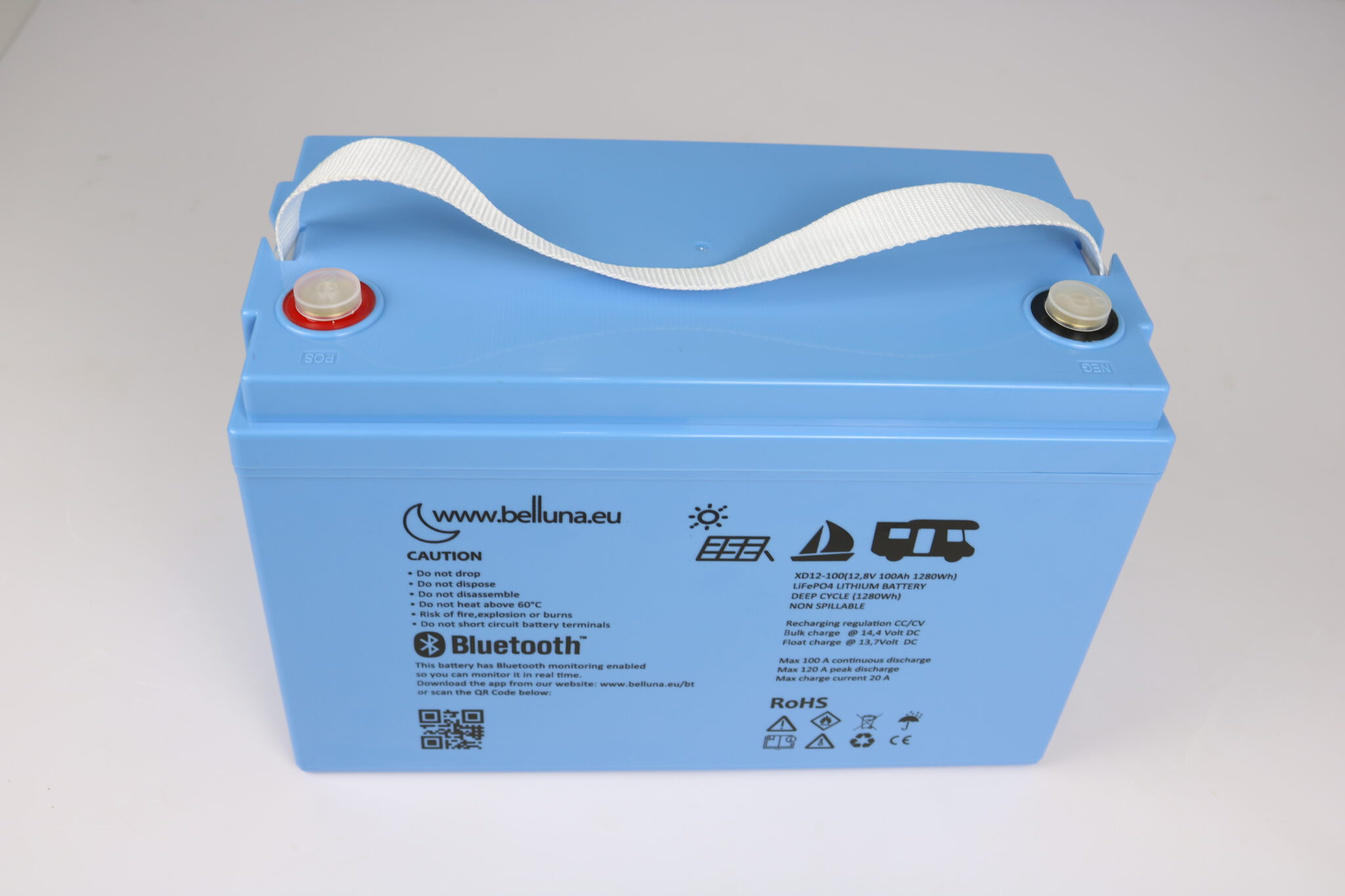 100 Ah Lithium (LiFePo4) Batterie mit Bluetooth-Funktion
